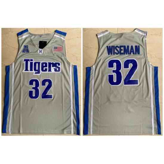 Men Memphis Tigers 32 James Wiseman Gray College Basketball Jersey